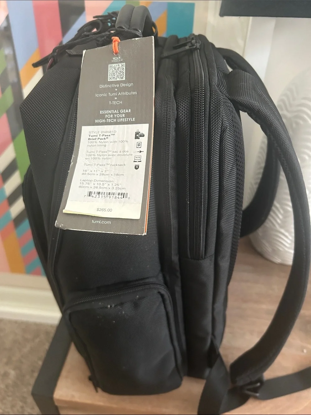 Tumi Black Tech Men's Travel Backpack